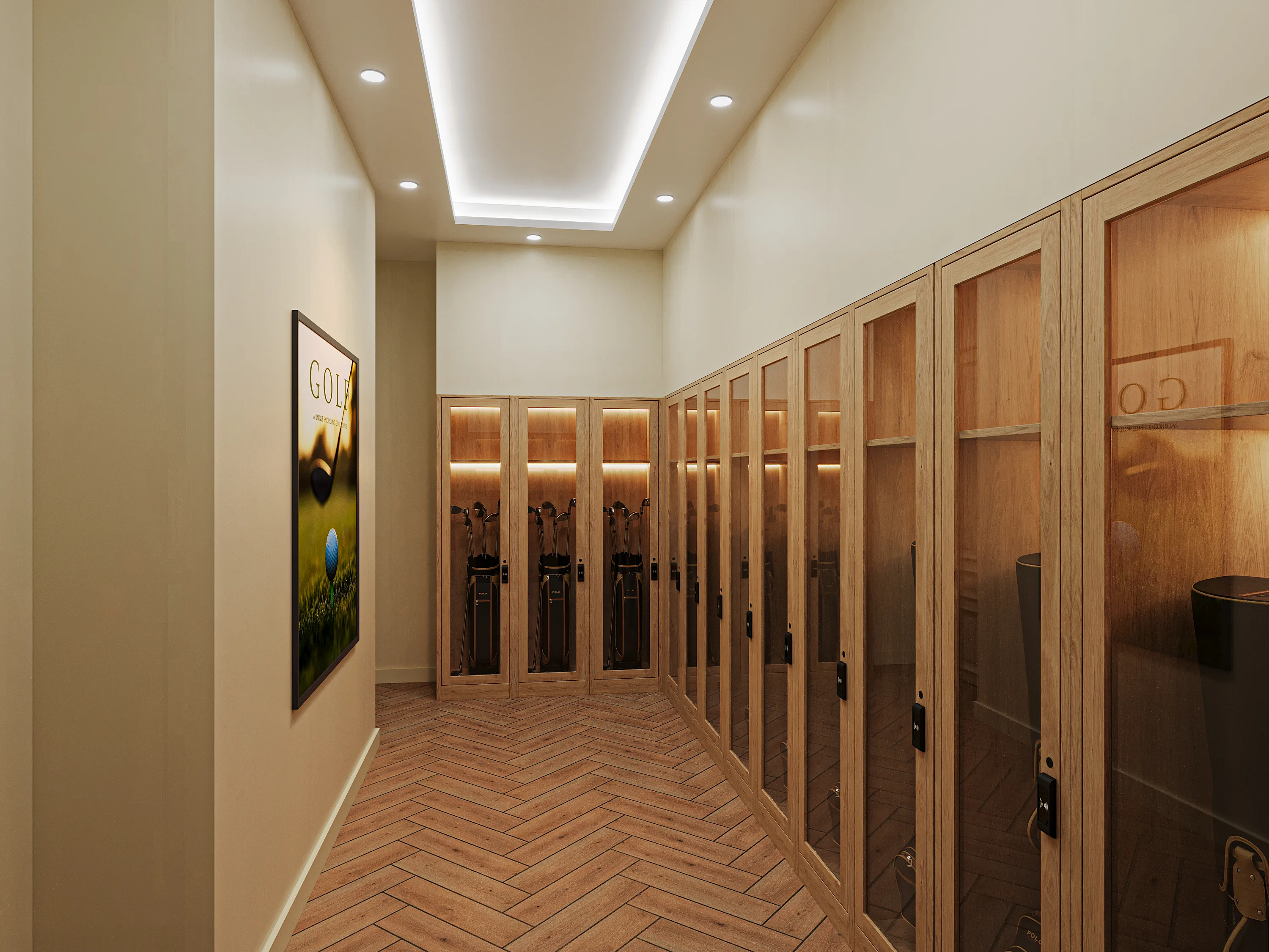 Member locker room at Tee Room Golf